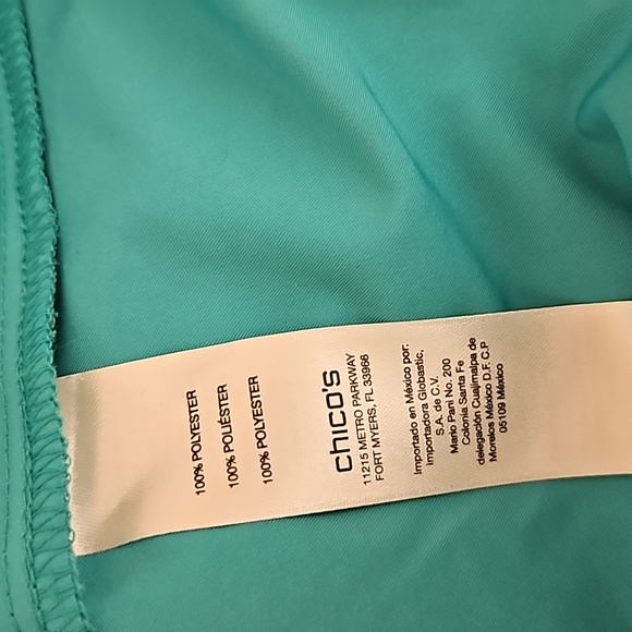 Chicos Turqoise front zip jacket L EUC - Picture 12 of 12